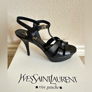 💯% Authentic YSL Tribute Platform Heels Sandals 35.5 Yves Saint Laurent